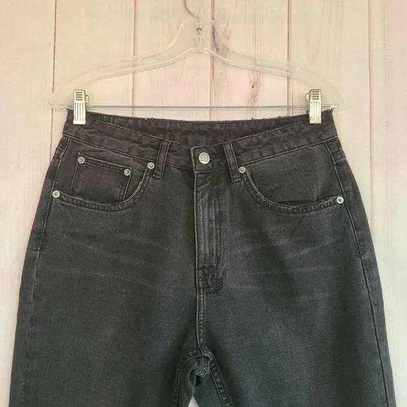 Ksubi Antom High Rise Crop Raw Hem Black Jeans Size 29‎