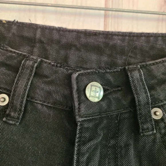 Ksubi Antom High Rise Crop Raw Hem Black Jeans Size 29‎