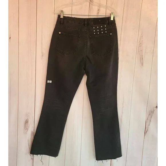 Ksubi Antom High Rise Crop Raw Hem Black Jeans Size 29‎