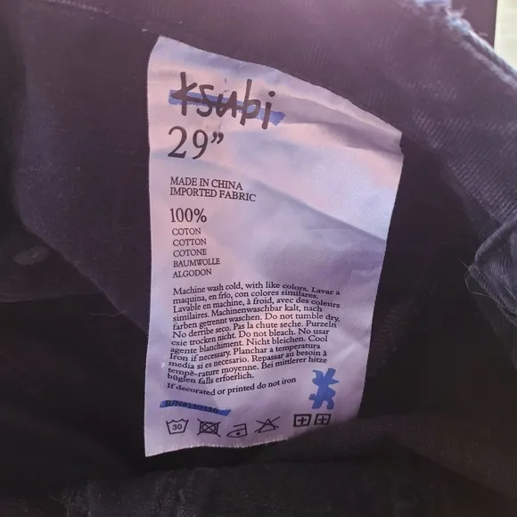 Ksubi Antom High Rise Crop Raw Hem Black Jeans Size 29‎