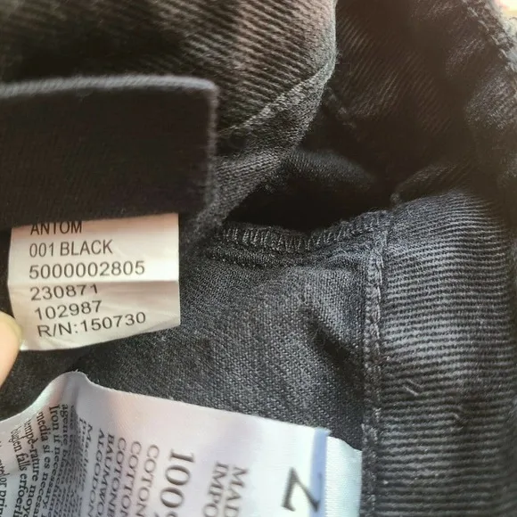 Ksubi Antom High Rise Crop Raw Hem Black Jeans Size 29‎