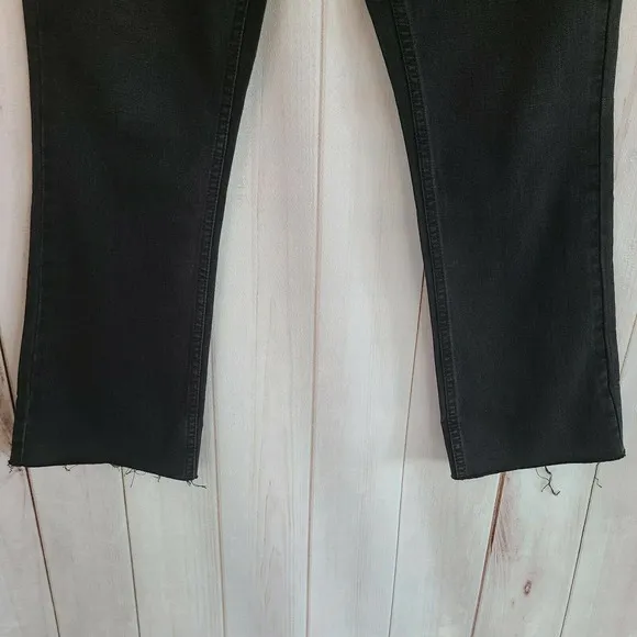 Ksubi Antom High Rise Crop Raw Hem Black Jeans Size 29‎