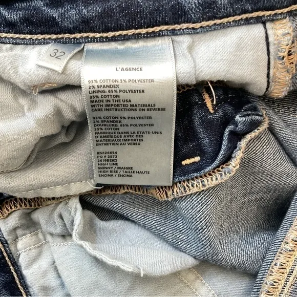L’Agence High Rise Ripped Jeans Size 32