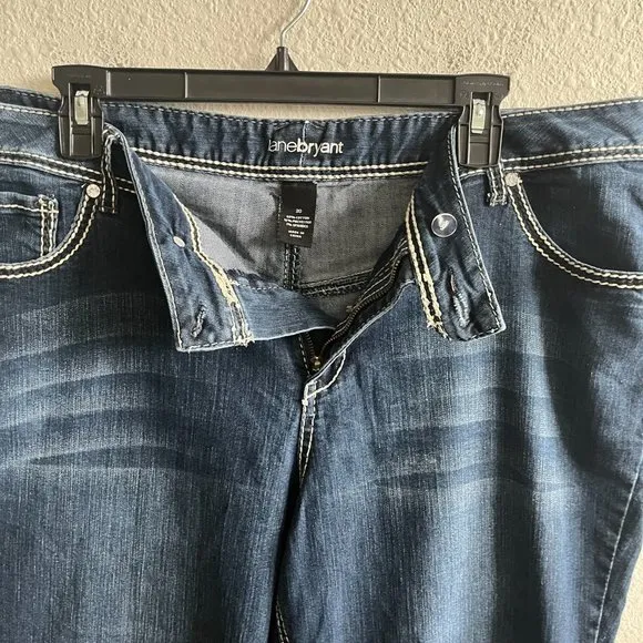 Lane Bryant Women's Dark Wash Stitch Boot Cut Jeans Size 20 Style 015001-12