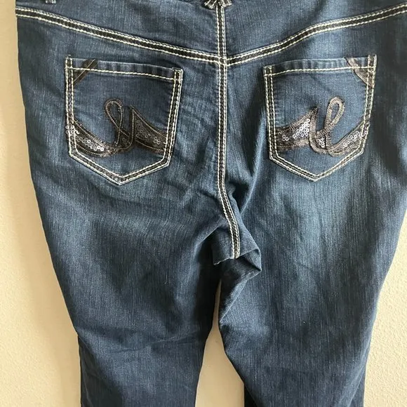 Lane Bryant Women's Dark Wash Stitch Boot Cut Jeans Size 20 Style 015001-12