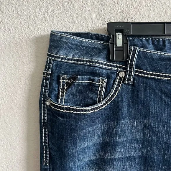 Lane Bryant Women's Dark Wash Stitch Boot Cut Jeans Size 20 Style 015001-12