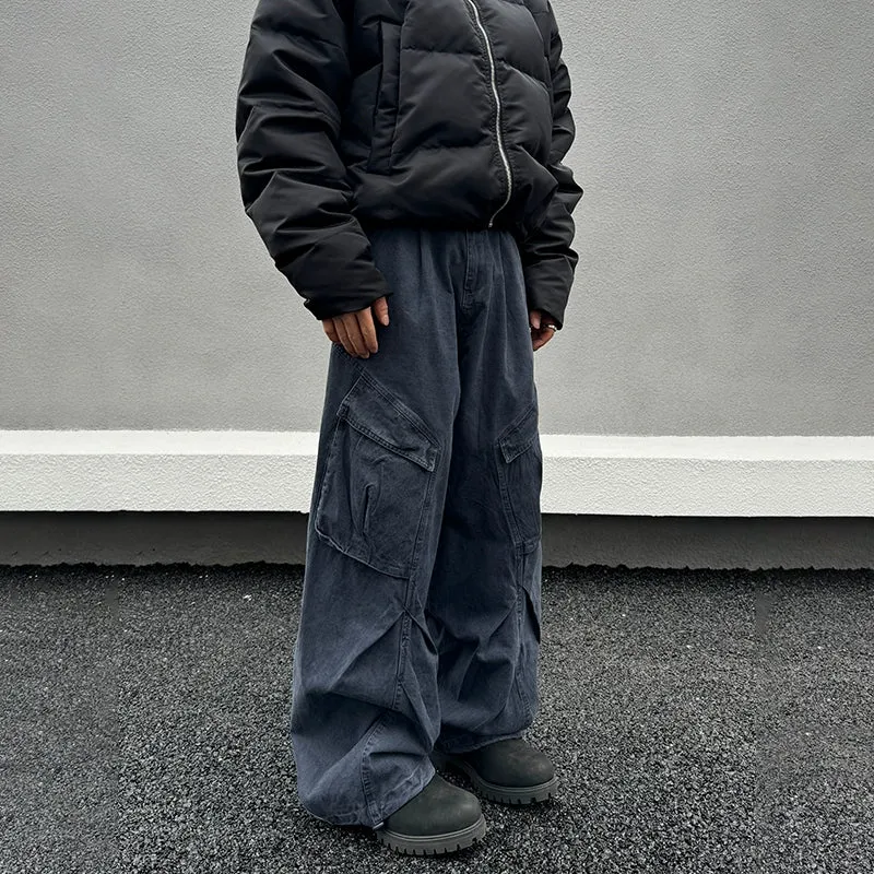 Large Pocket Straight-leg Cargo Pants