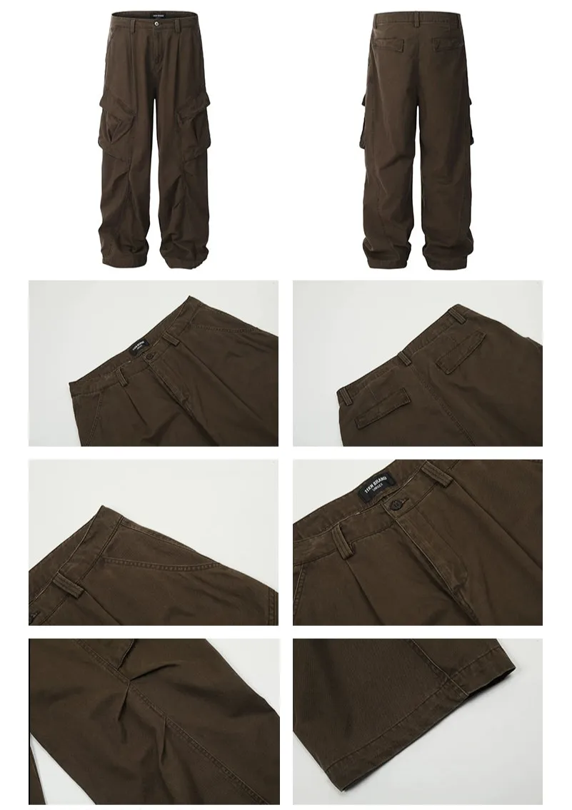 Large Pocket Straight-leg Cargo Pants
