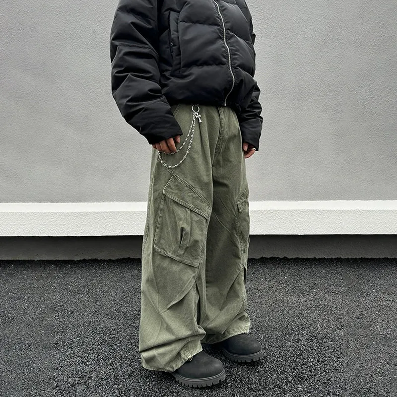 Large Pocket Straight-leg Cargo Pants