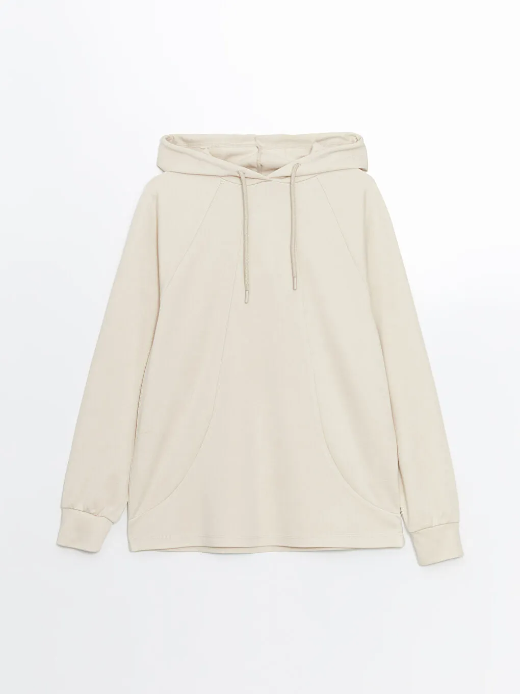 LCW Modest Beige Plain Oversize Women Hoodie