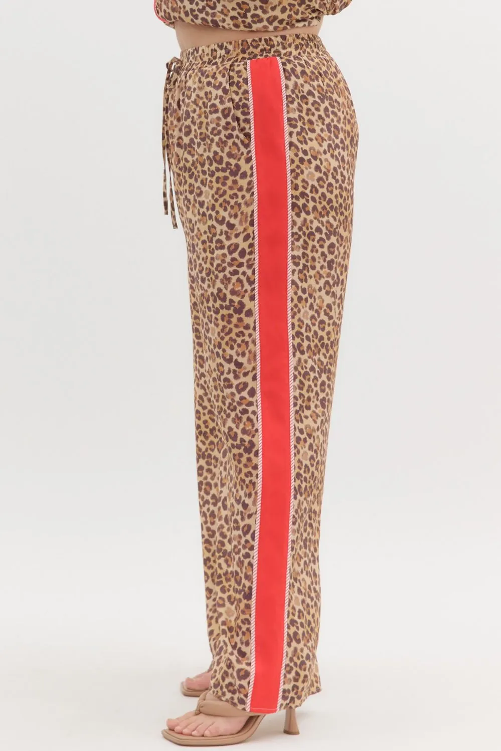 Leopard Contrast Stripe Pants