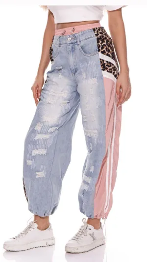 Leopard Ripped Jeans