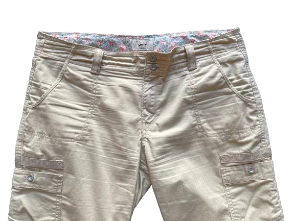 Levi's Beige Long Cargo Shorts