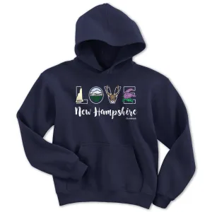 Lifestyle Love New Hampshire Youth Hoodie
