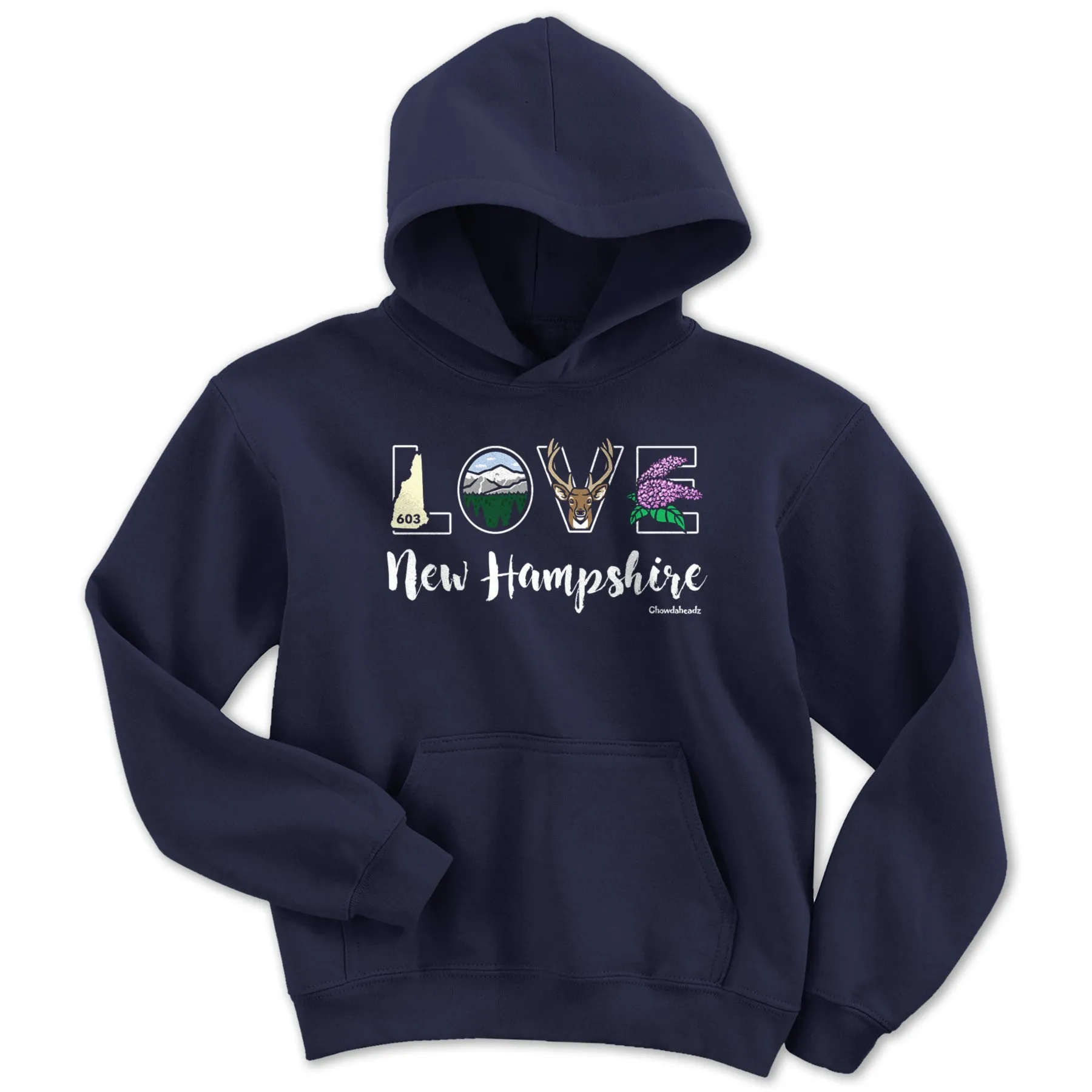 Lifestyle Love New Hampshire Youth Hoodie