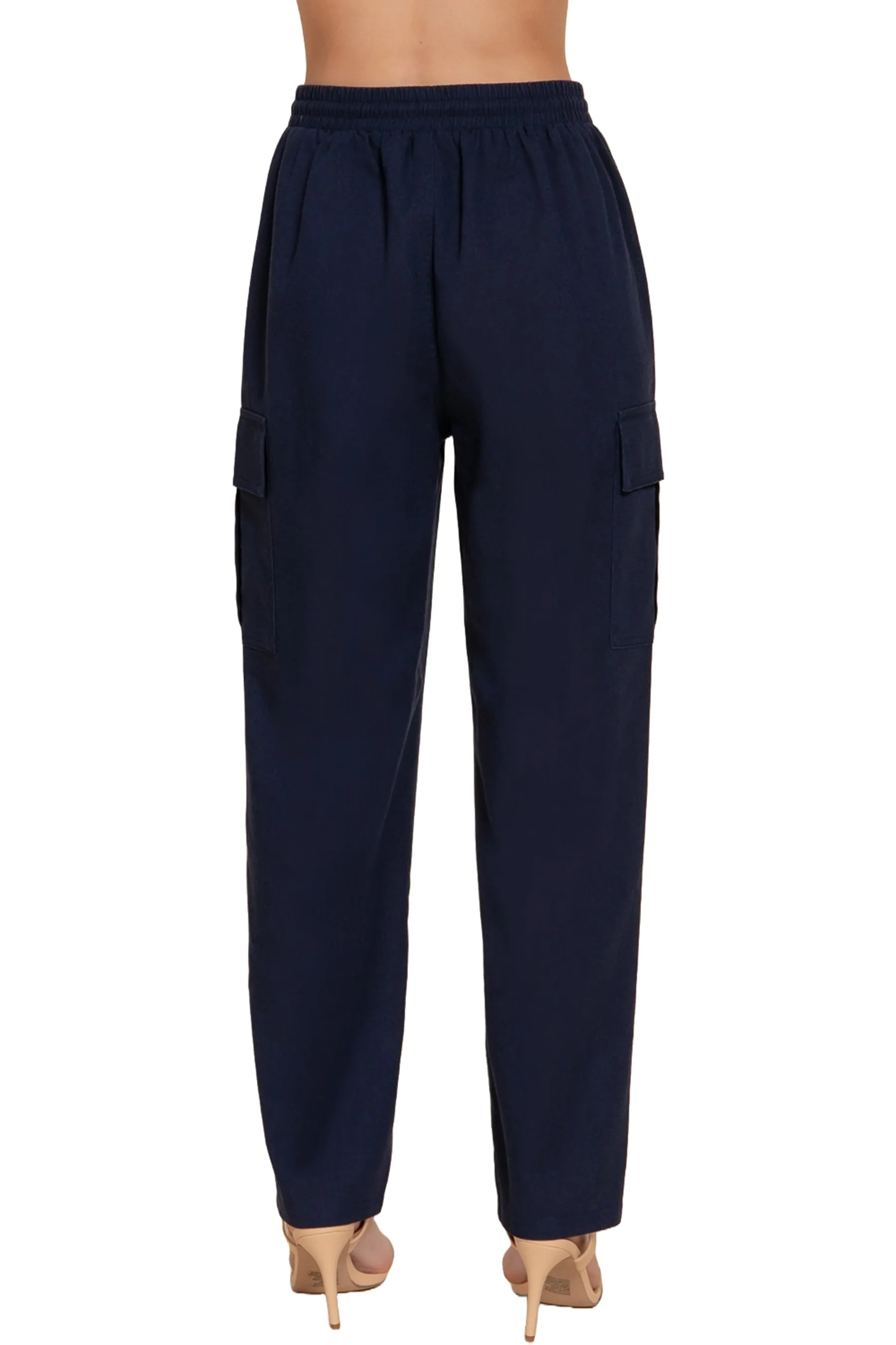 Lightweight Linen Pants Smocked Waistband Cargo Style with Pockets P13424 $14Each