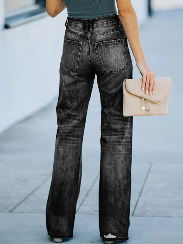 Look thin have holes in temperament Ripped Jeans
