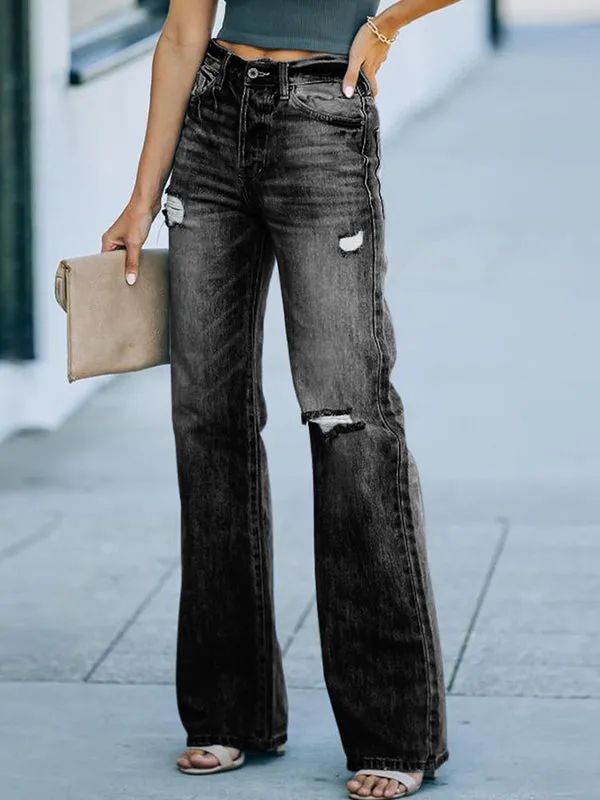 Look thin have holes in temperament Ripped Jeans