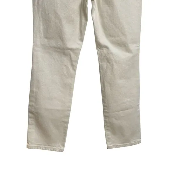 Madewell Women's The Perfect Vintage Crop Jeans Sz 26 Off-White Knee-Rip Edition