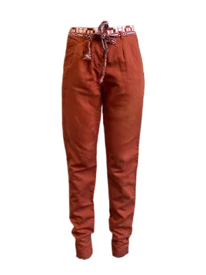 Maison Scotch Women's Brown Lightweight Tie Dye Pants #701 NWT