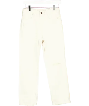 MANGO Cream Ripped Straight Jeans 12 Years