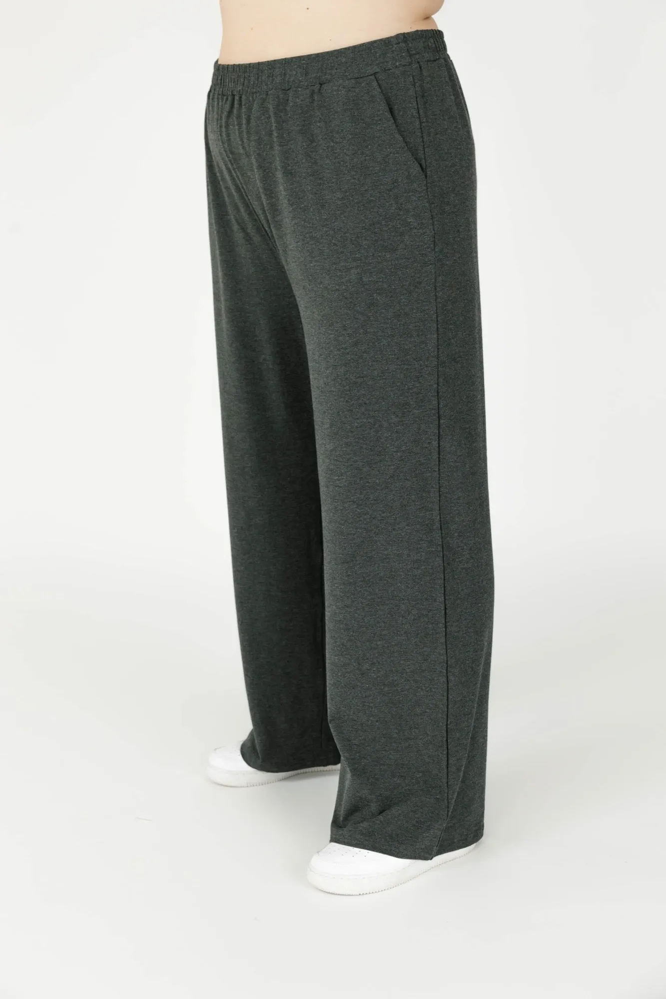 Maya Straight Leg Pant in Charcoal Mix