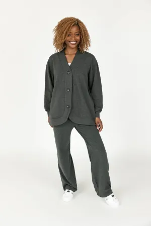 Maya Straight Leg Pant in Charcoal Mix