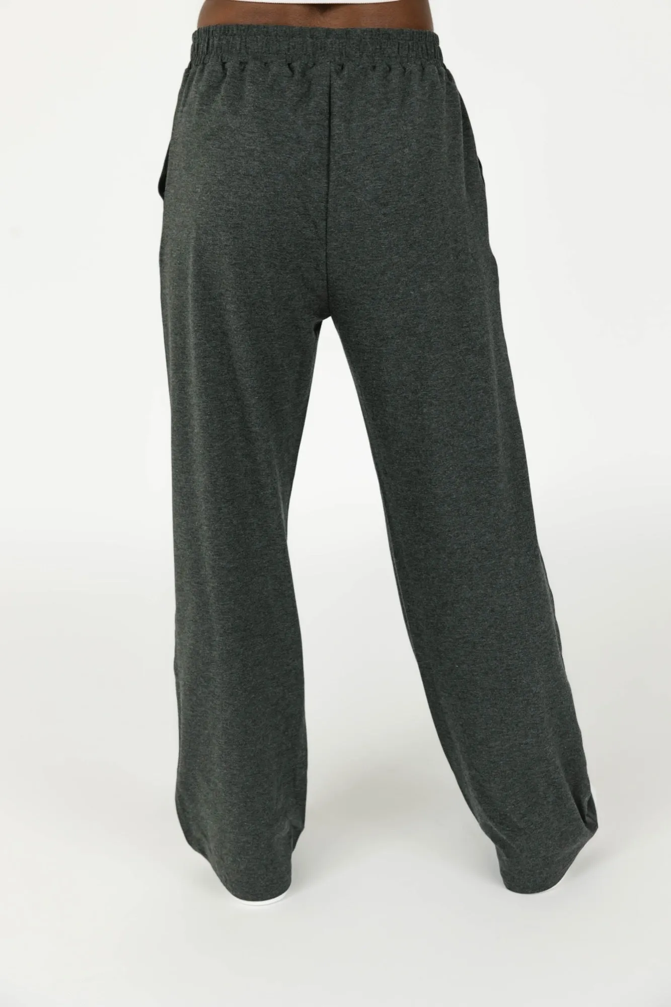 Maya Straight Leg Pant in Charcoal Mix