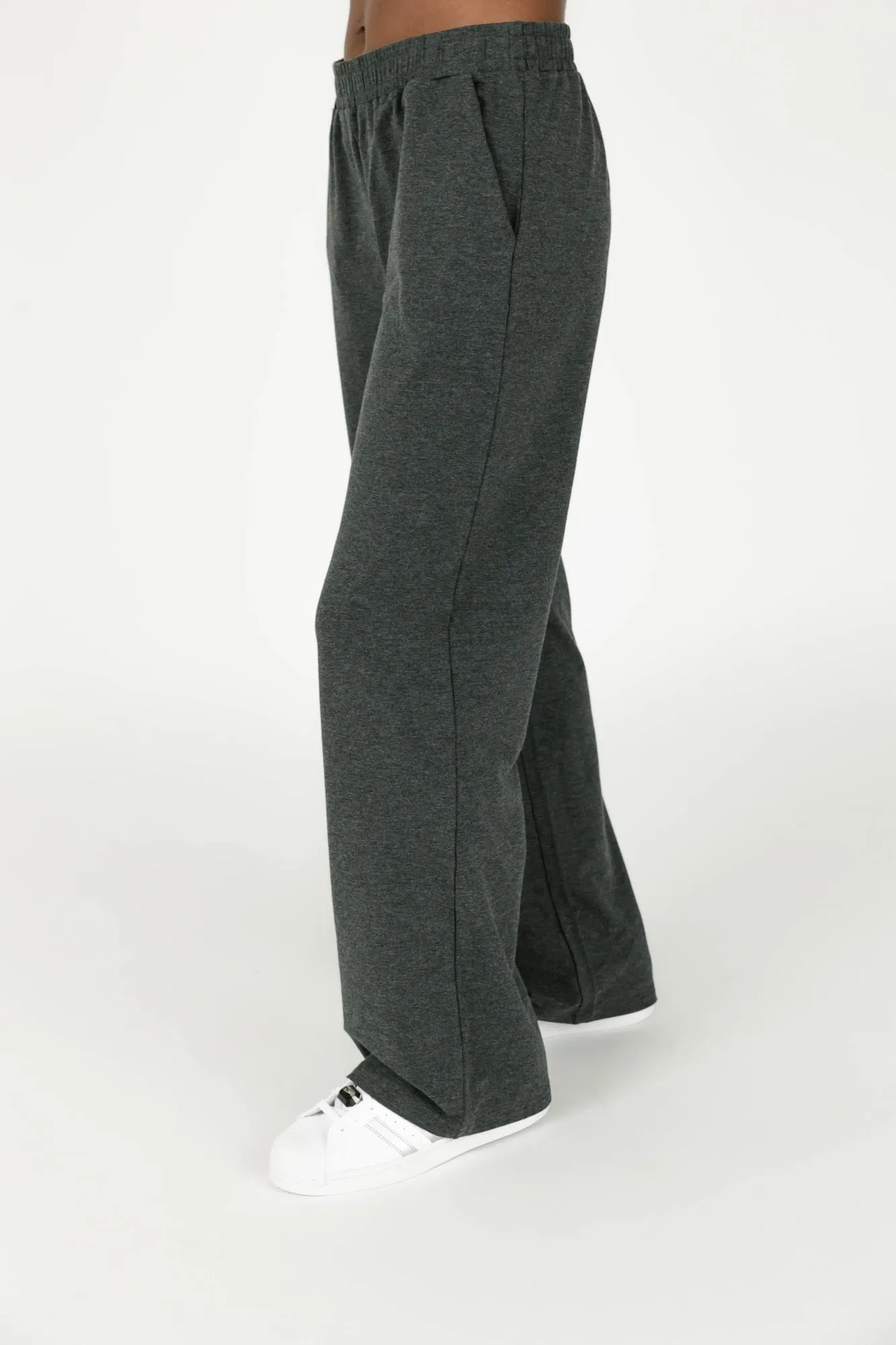 Maya Straight Leg Pant in Charcoal Mix