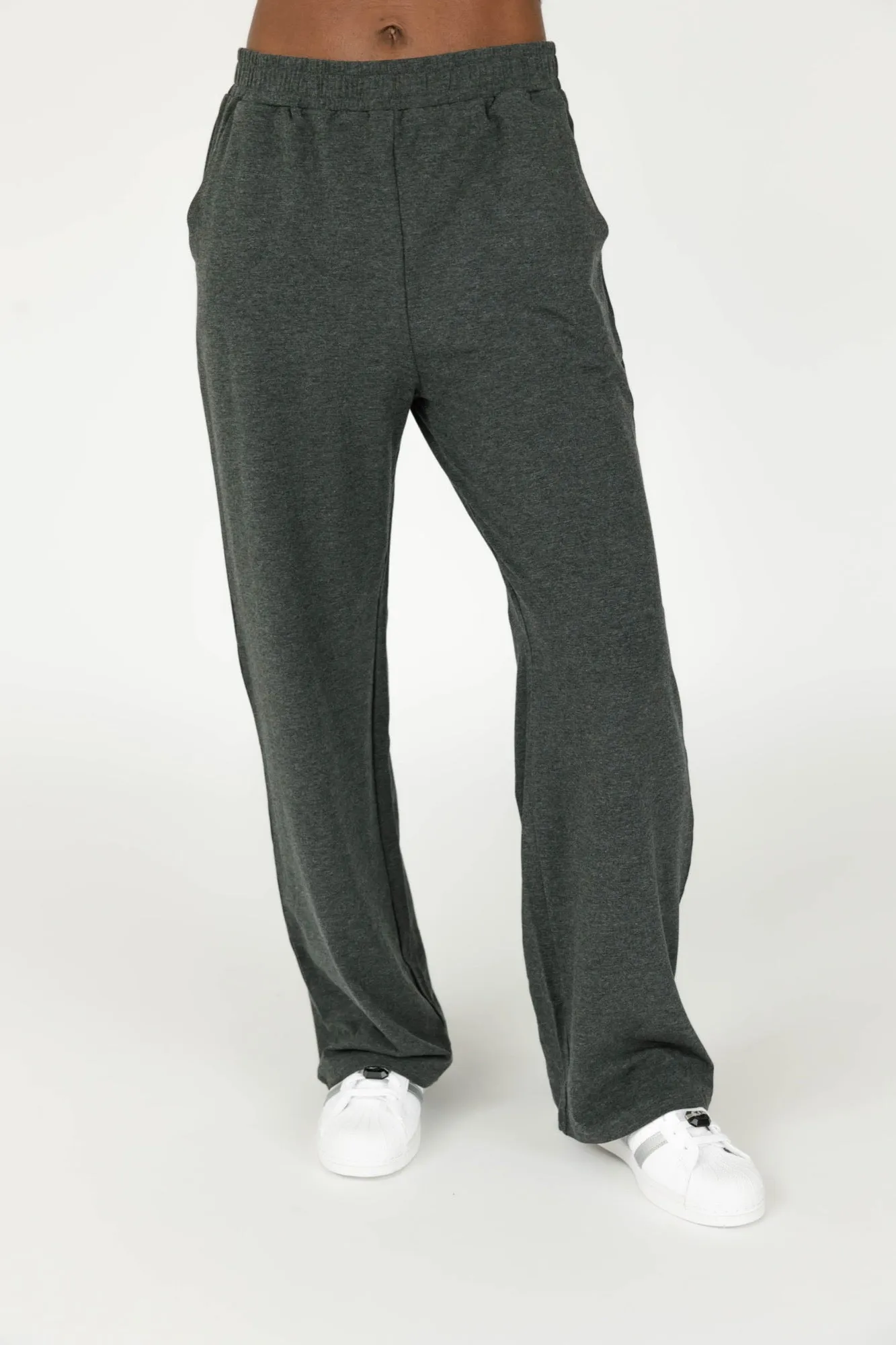 Maya Straight Leg Pant in Charcoal Mix