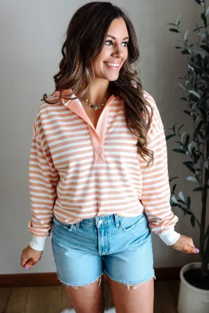 Mckinley Coral Stripe Hoodie