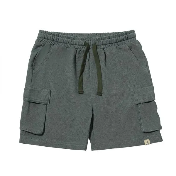 Me & Henry Boys Brian Navy Pique Cargo Shorts: Size 3/6M to 9/10 Years