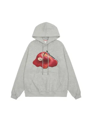 'Melted Apple' Holiday Christmas Apple Pattern Drawstring Hoodie