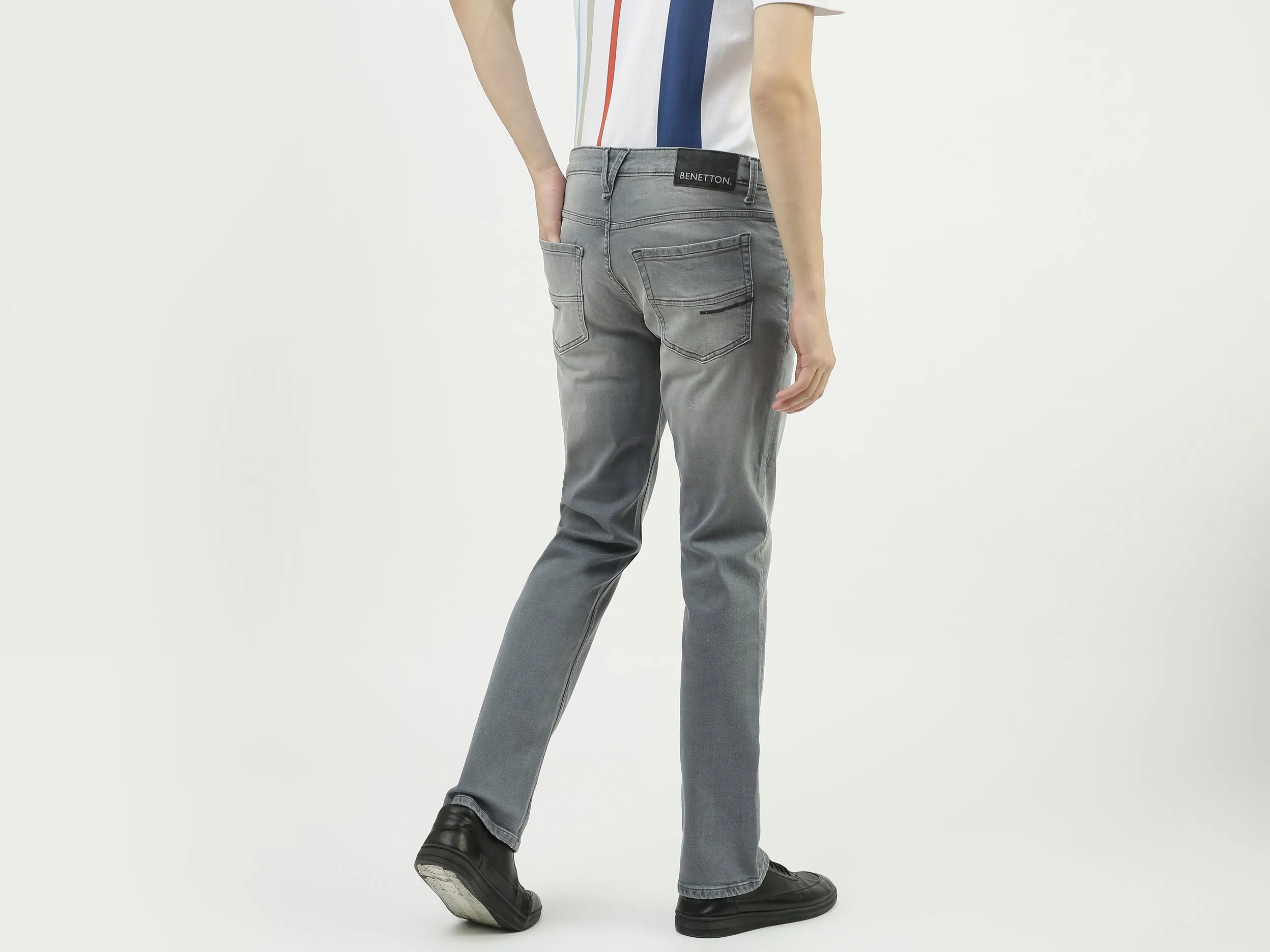 Men Solid Bootcut Jeans