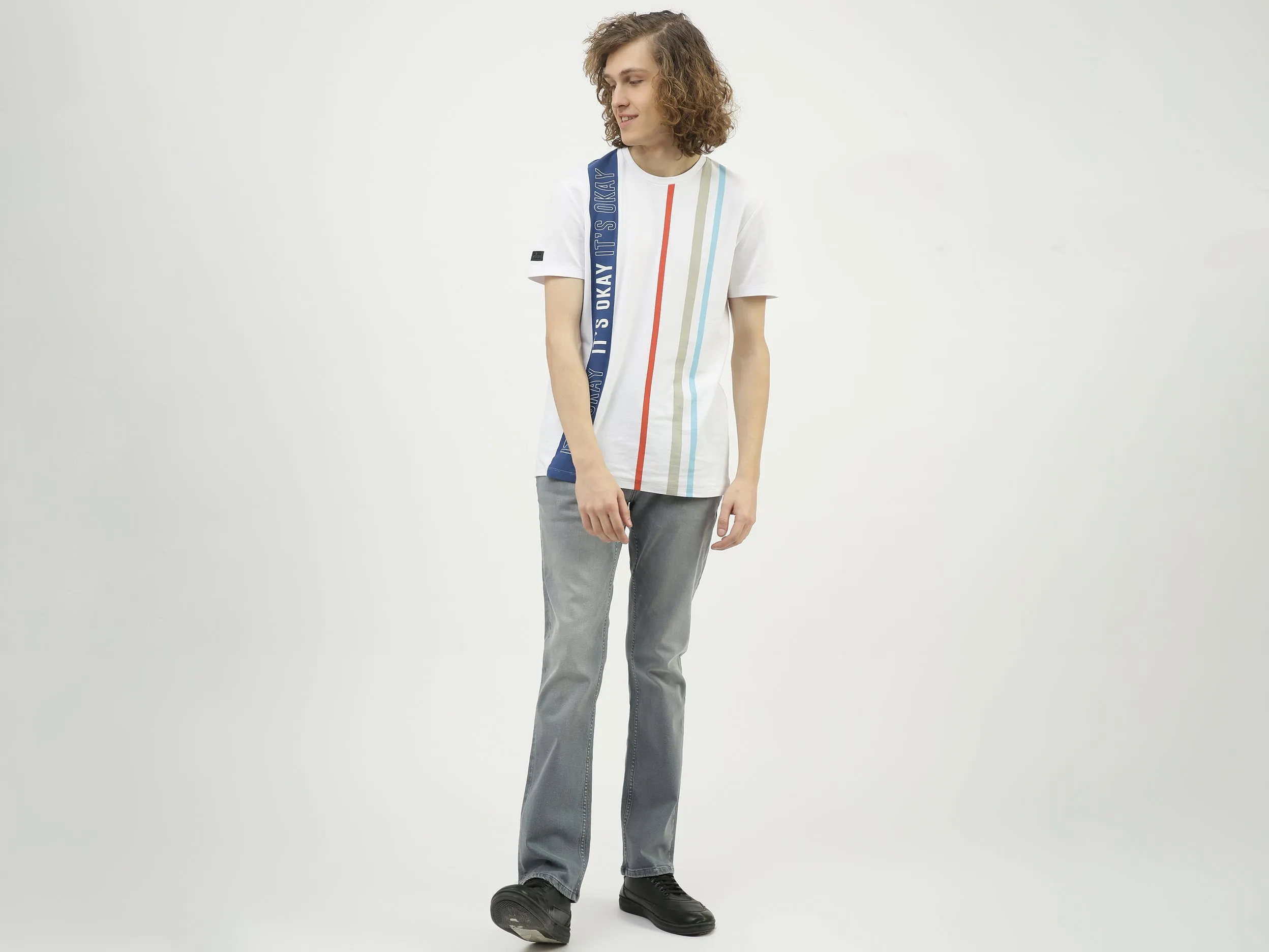 Men Solid Bootcut Jeans
