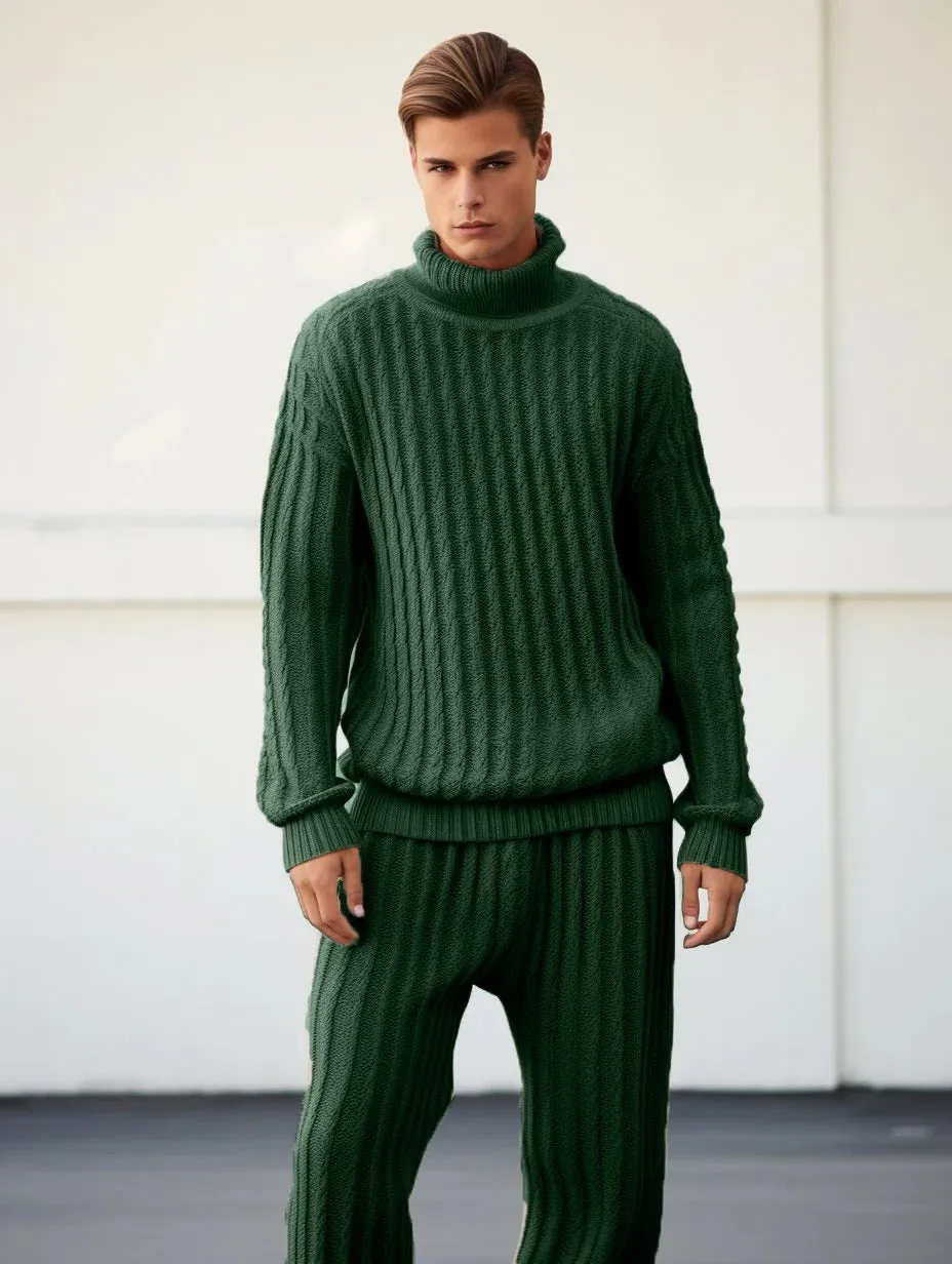 Men's Amy Green Oversized Thick Knitted Set