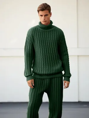 Men's Amy Green Oversized Thick Knitted Set