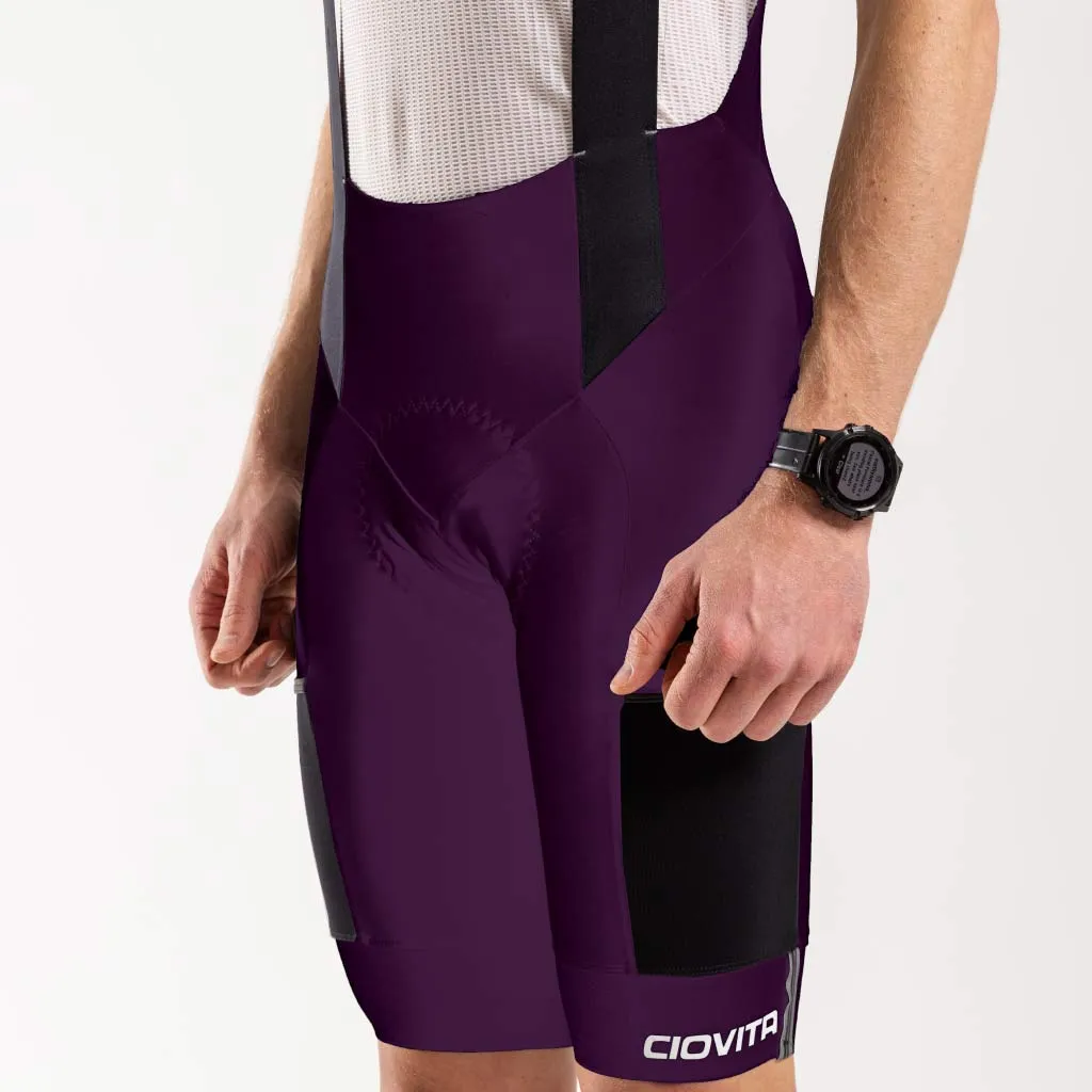 Men's Cargo Bib Shorts (Plum)