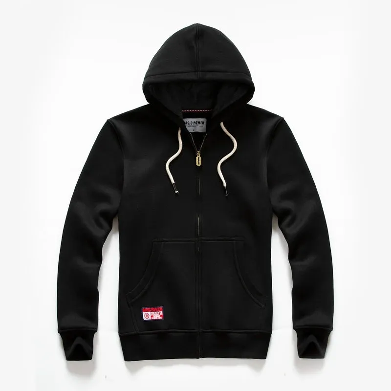 Men's Fashion Zip-Up Hoodie - Solid Color Oversized Jacket for Harajuku Gothic Style