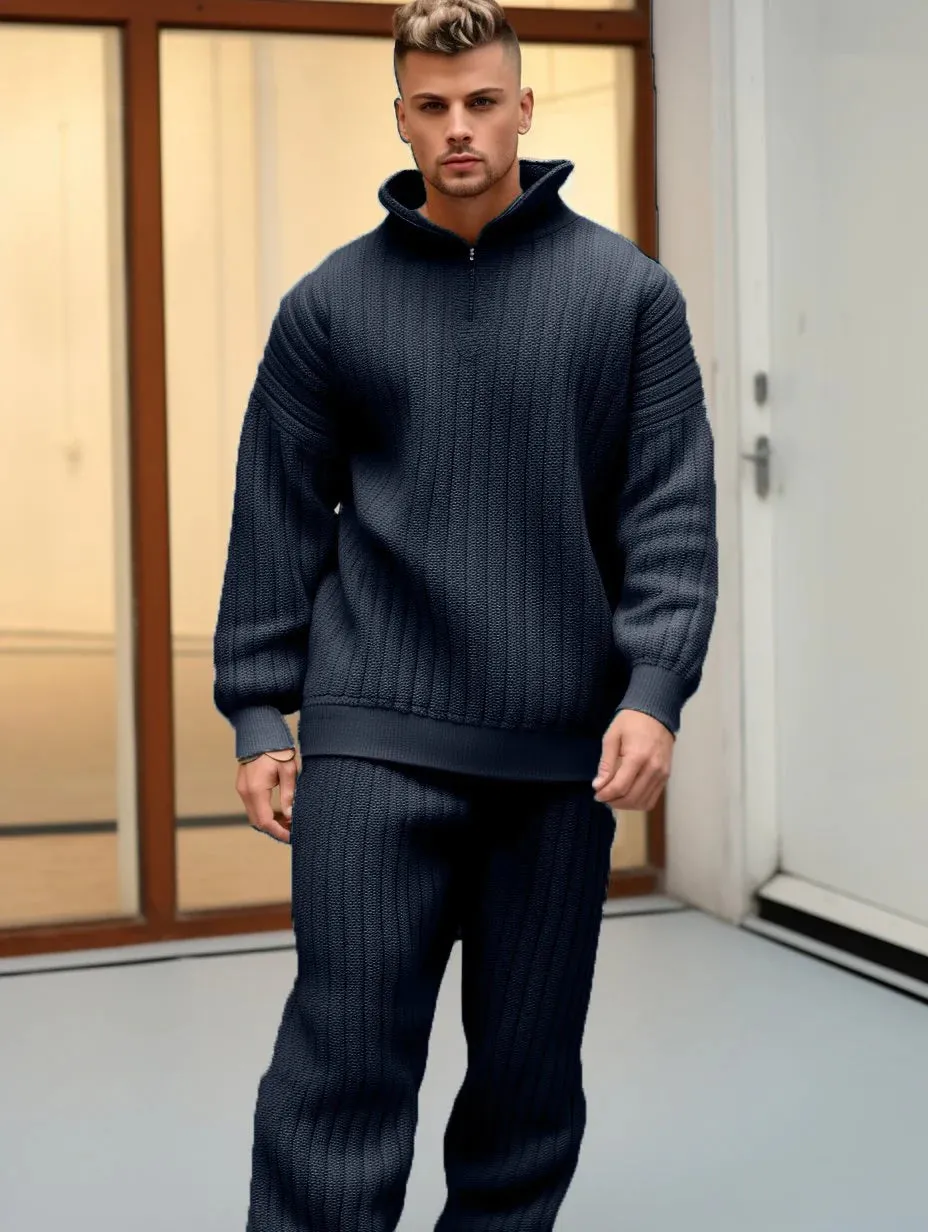 Men's Oversized Thick Knitted Set