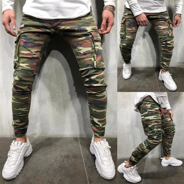 Men's Skinny Jeans Side Stripes Ripped Frayed Slim Fit Denim Pants Hip Hop Black Streetwear Rolled Edge Casual Jean Trousers Men