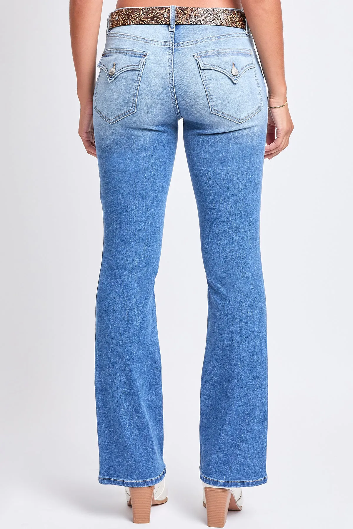 Mid Rise Western Belted Bootcut Jeans,Pack Of 12