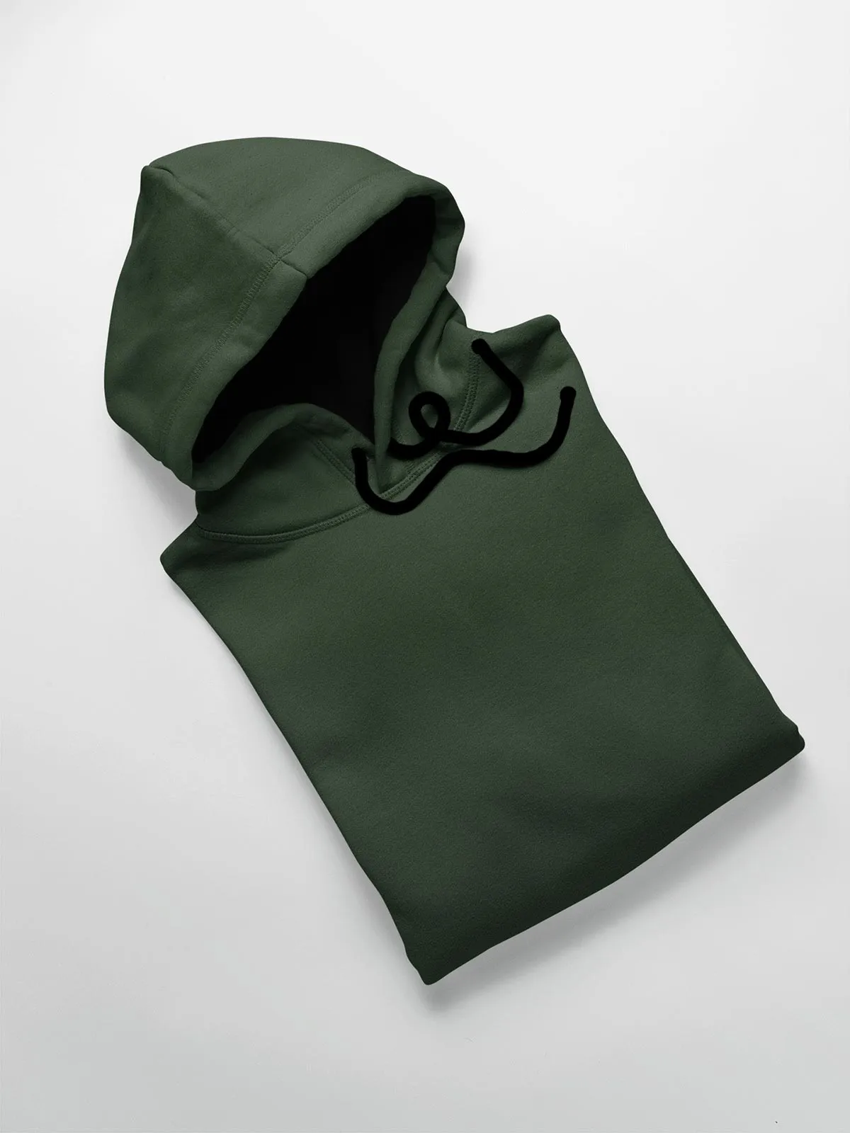 Military Green Plain Cotton Hoodie for Men & Women