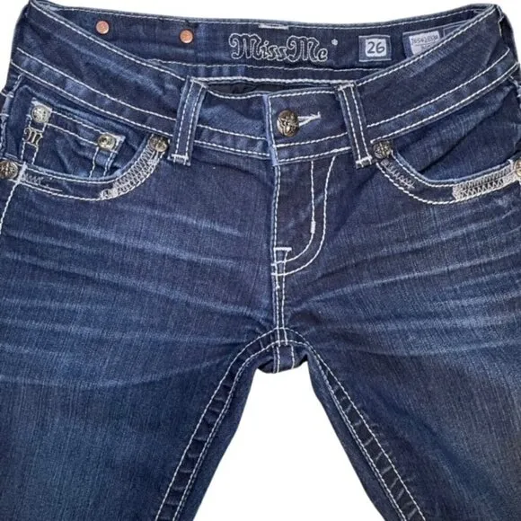 MISS ME Embellished Stretch Bootcut Jeans - Size 26