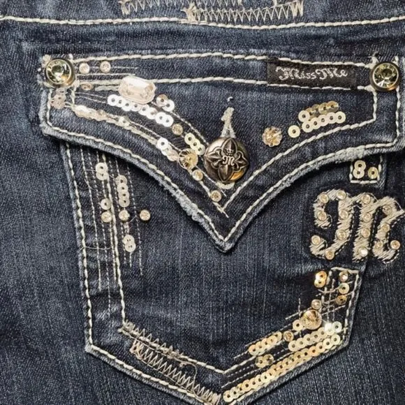 MISS ME Embellished Stretch Bootcut Jeans - Size 26