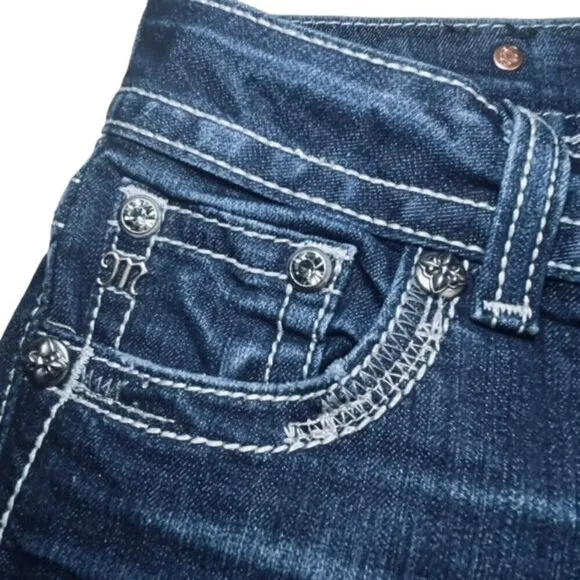 MISS ME Embellished Stretch Bootcut Jeans - Size 26