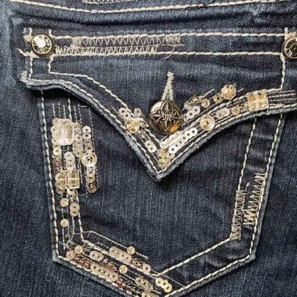 MISS ME Embellished Stretch Bootcut Jeans - Size 26