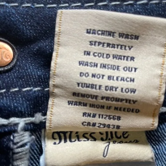 MISS ME Embellished Stretch Bootcut Jeans - Size 26