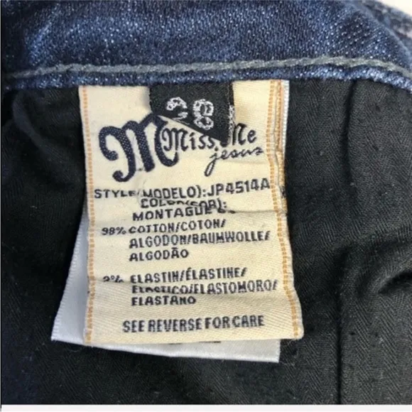 Miss Me | Montague Distressed Embellished Bootcut Jeans | Size 28