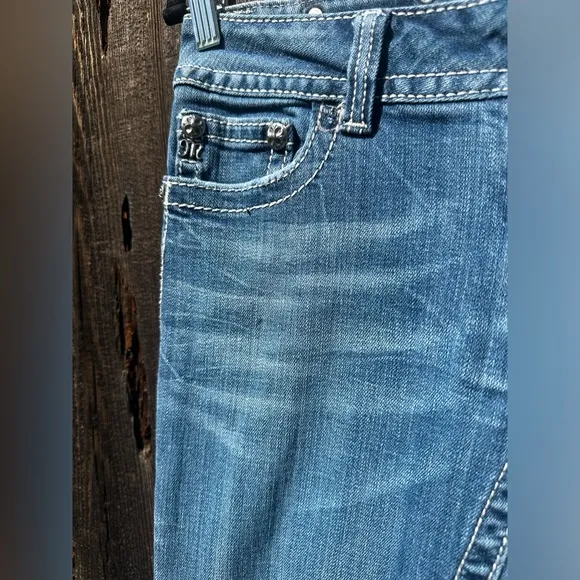 Miss Me Y2K Beaded Pocket Casual Denim Boot Cut Jeans